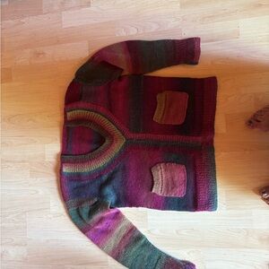 Multicolor V-Neck Women's Sweater